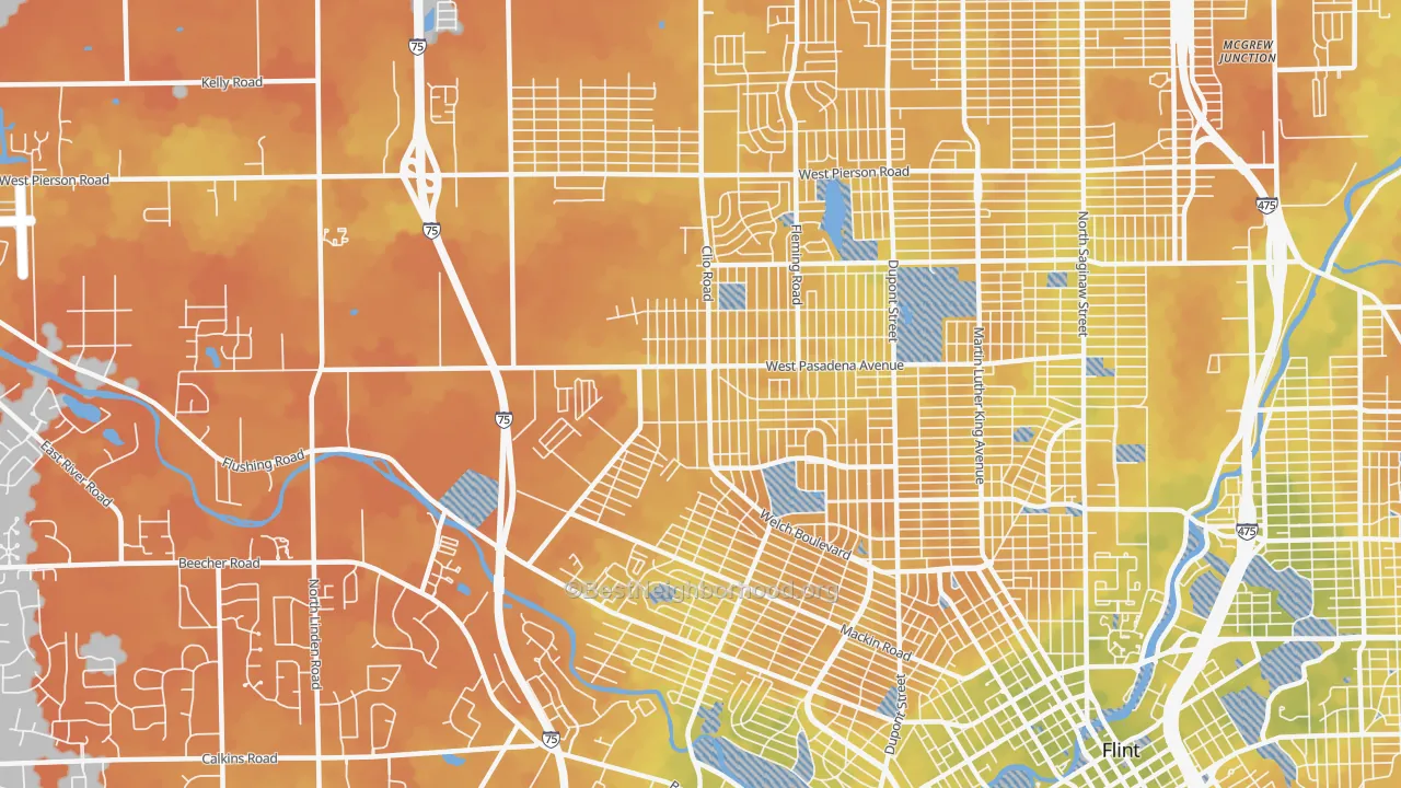 Bike Grade map of 48504, MI