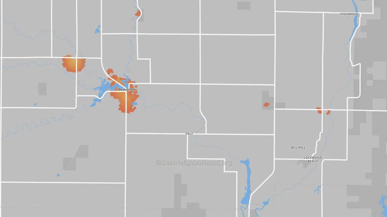 Bike Grade map of 48612, MI