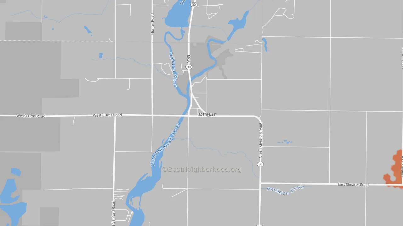 Bike Grade map of 48620, MI