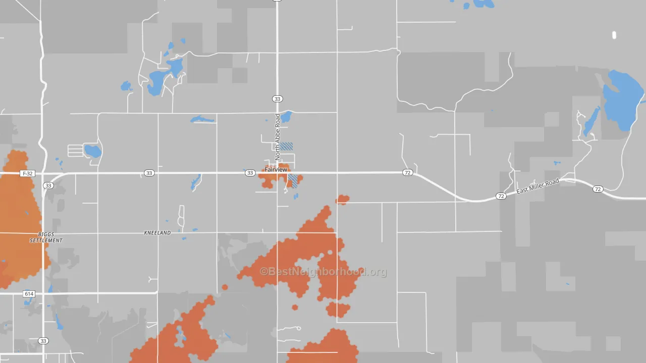 Bike Grade map of 48621, MI