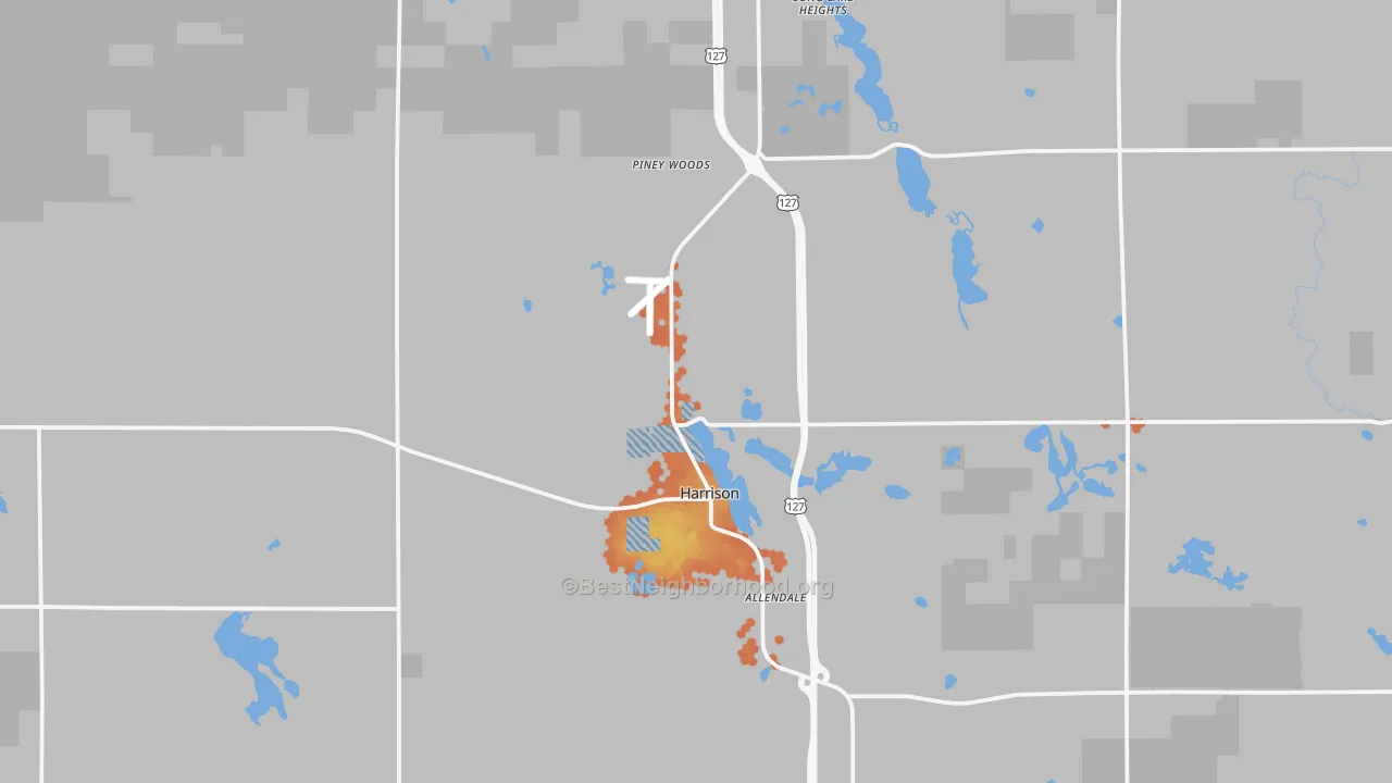 Bike Grade map of 48625, MI