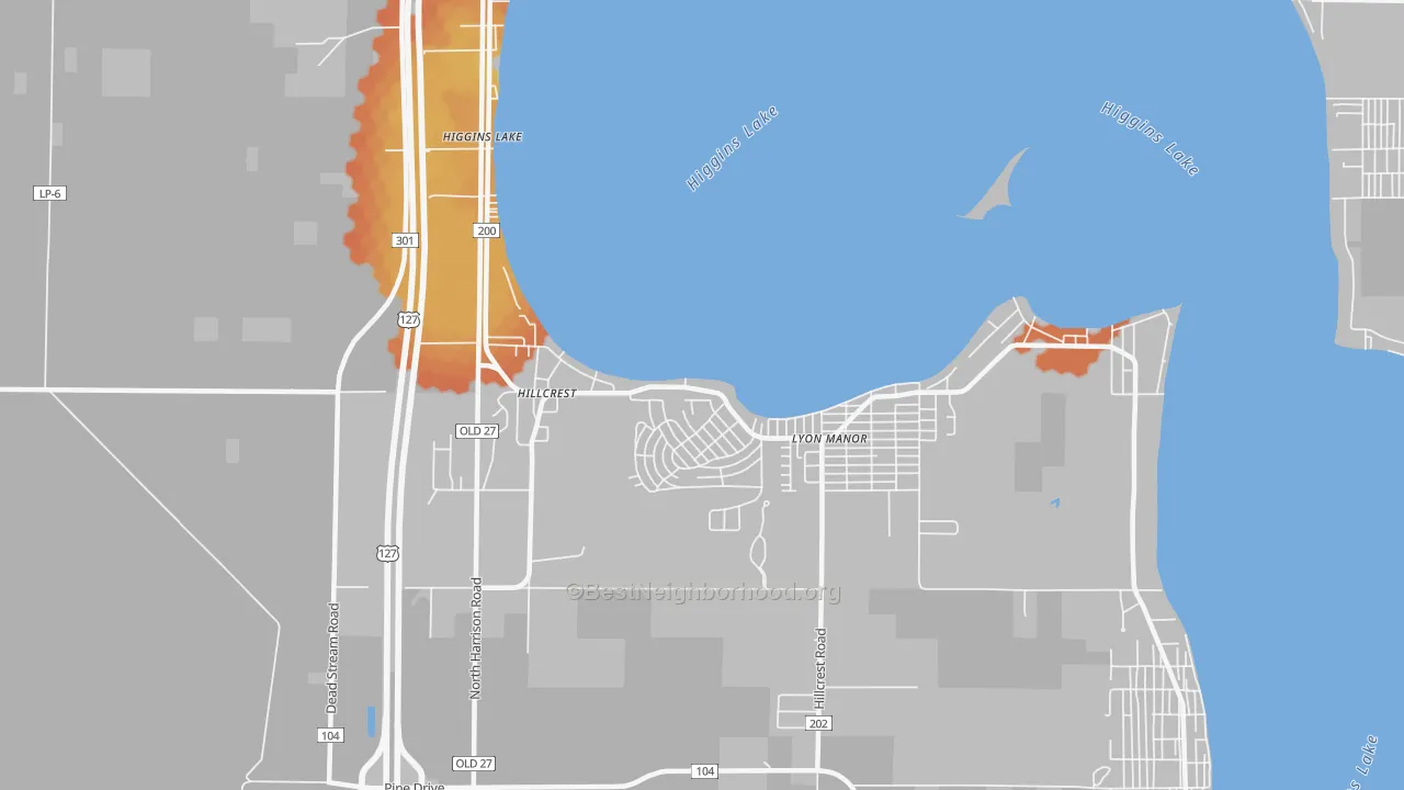 Bike Grade map of 48627, MI