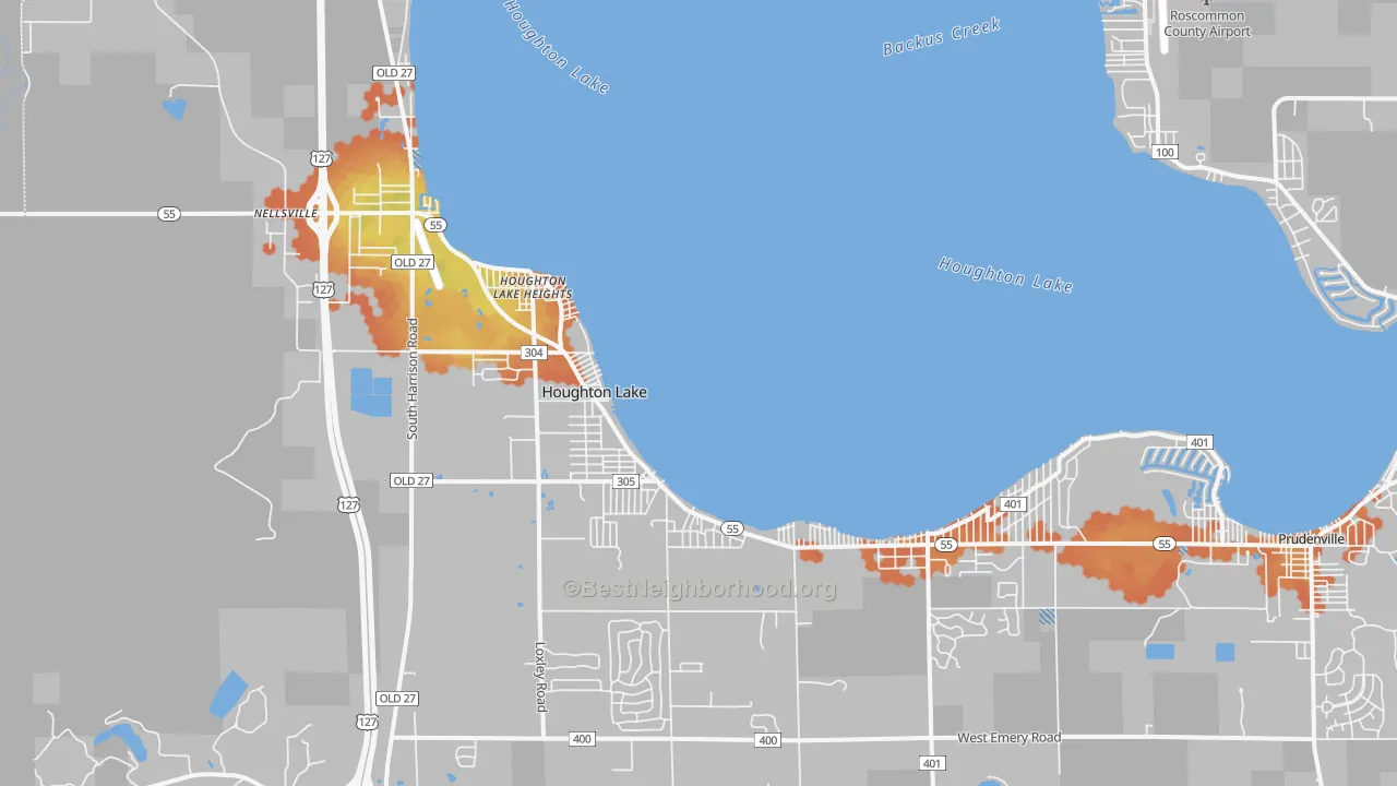 Bike Grade map of 48629, MI