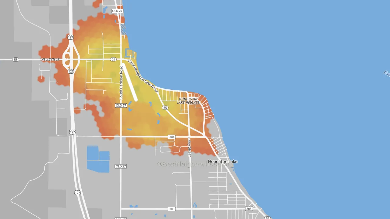 Bike Grade map of 48630, MI