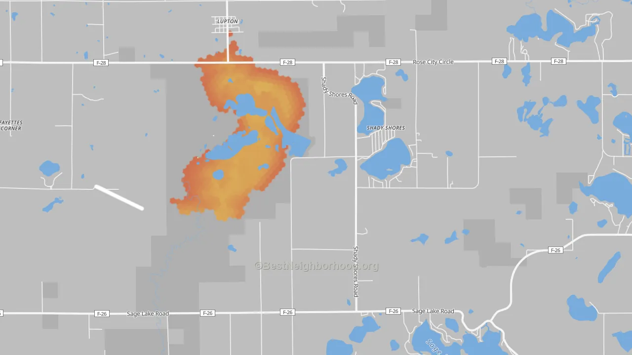 Bike Grade map of 48635, MI