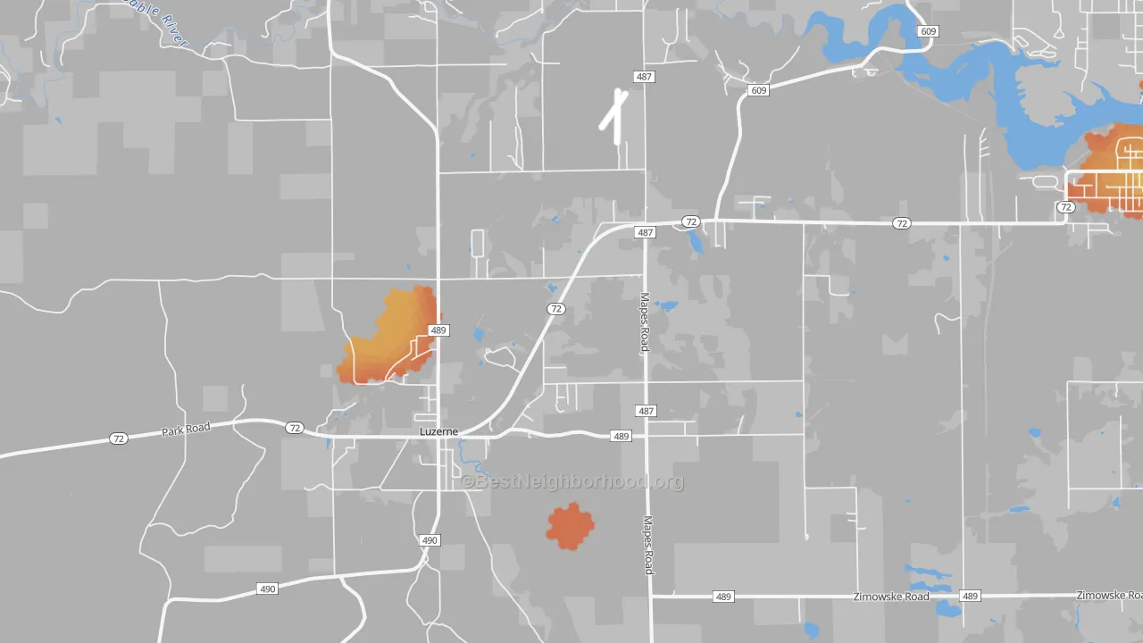 Bike Grade map of 48636, MI