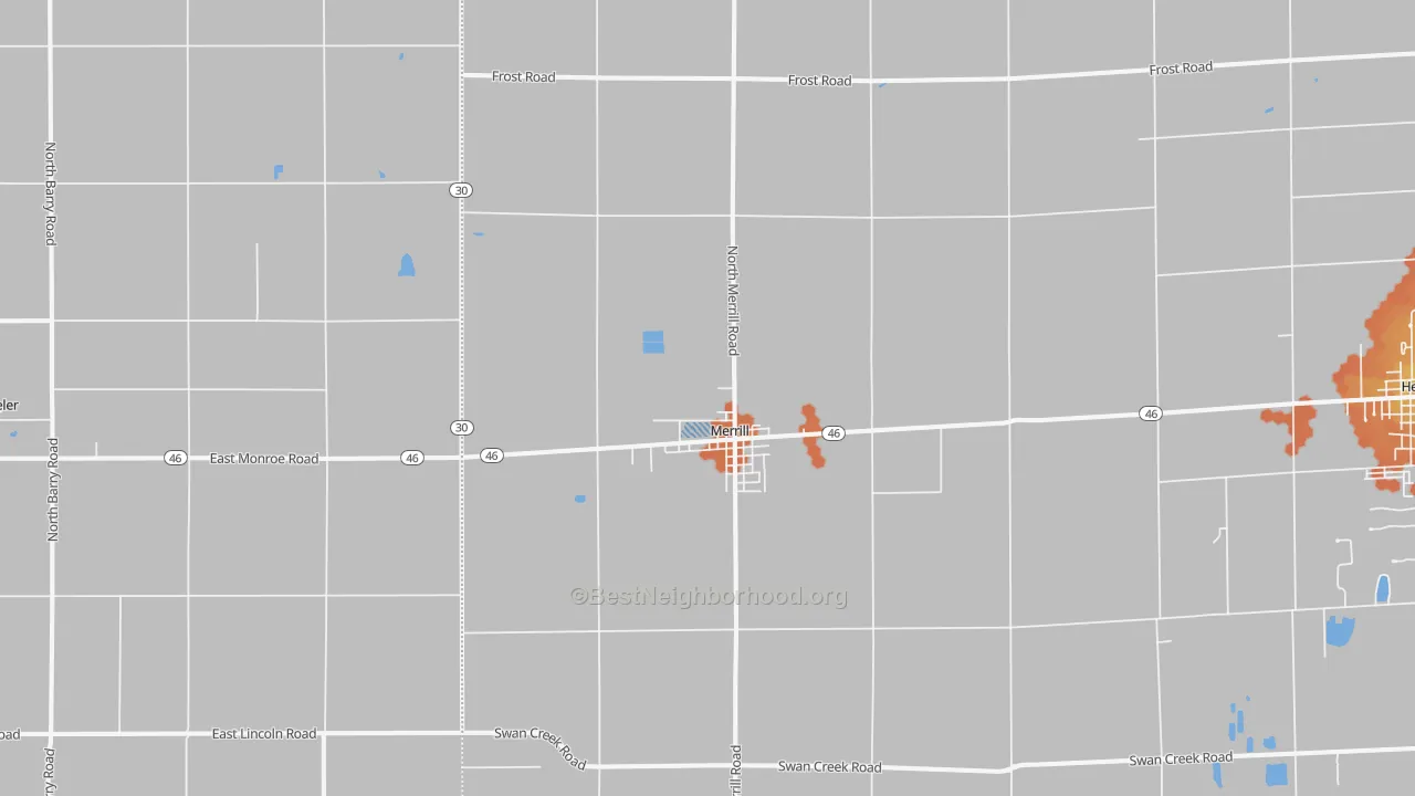 Bike Grade map of 48637, MI