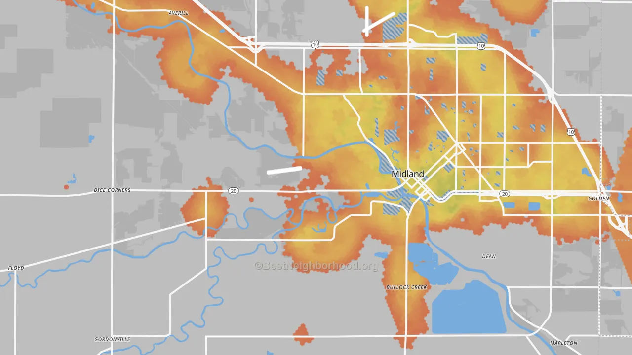 Bike Grade map of 48640, MI