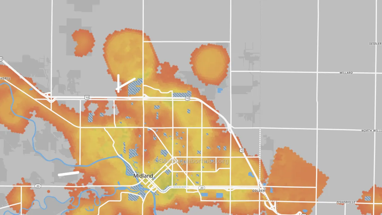 Bike Grade map of 48642, MI