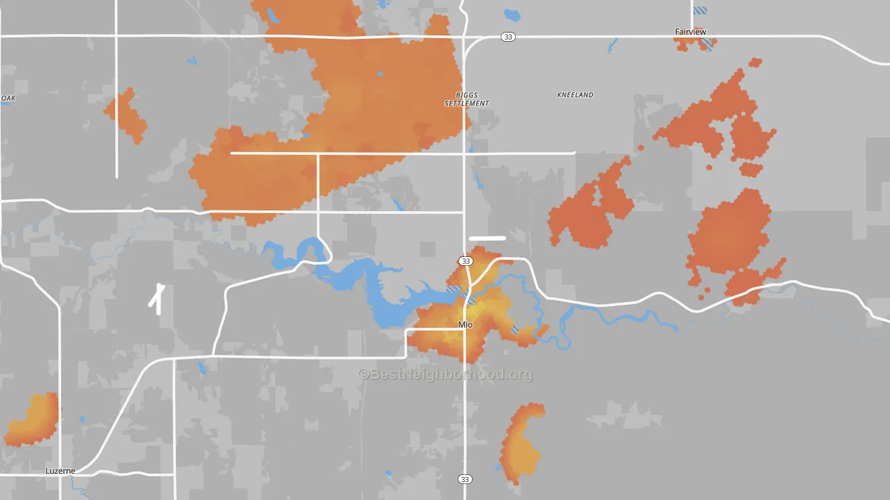 Bike Grade map of 48647, MI