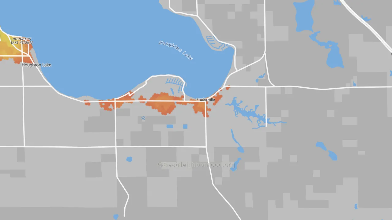 Bike Grade map of 48651, MI
