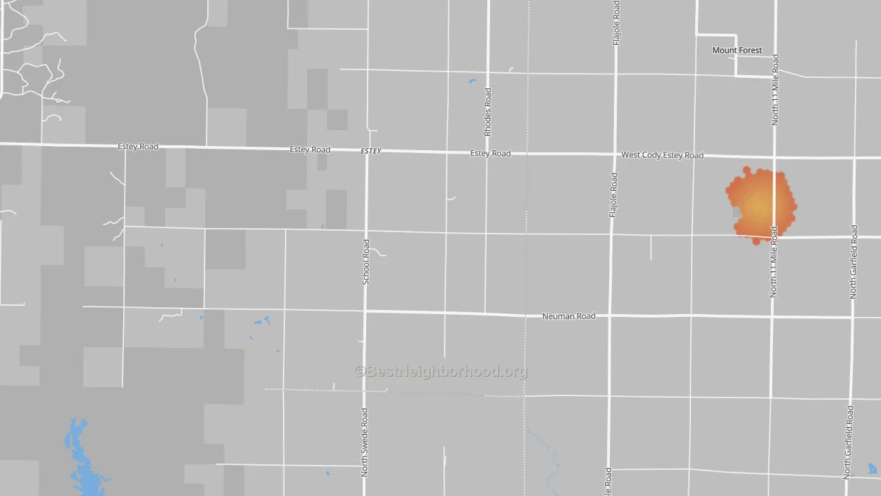 Bike Grade map of 48652, MI