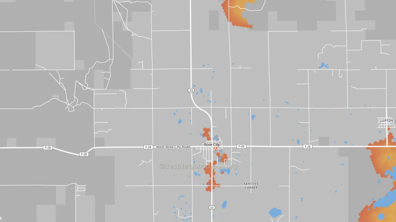 Bike Grade map of 48654, MI