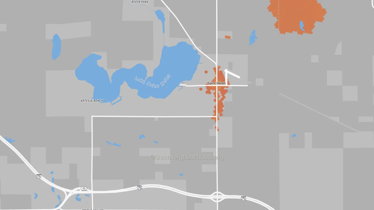 Bike Grade map of 48656, MI