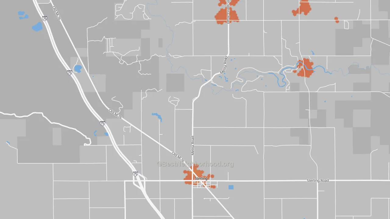 Bike Grade map of 48659, MI