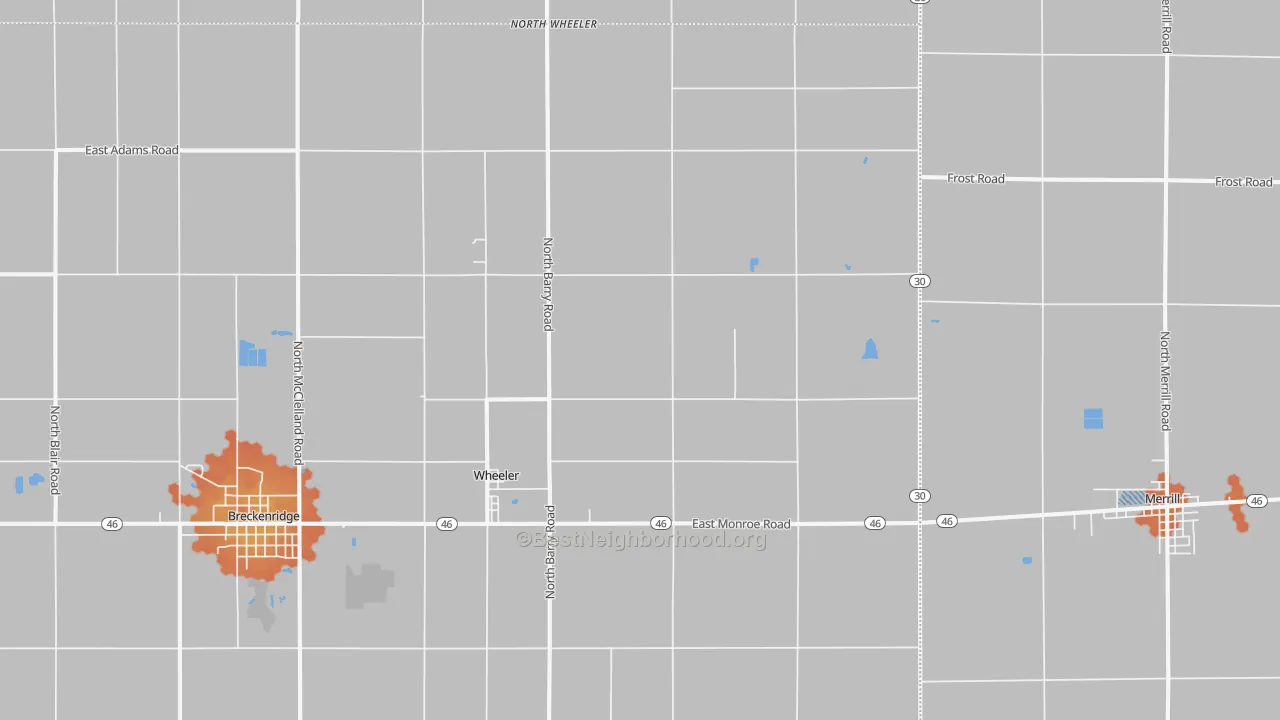Bike Grade map of 48662, MI