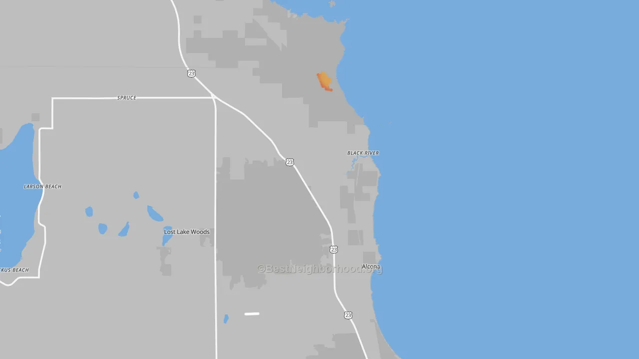 Bike Grade map of 48721, MI