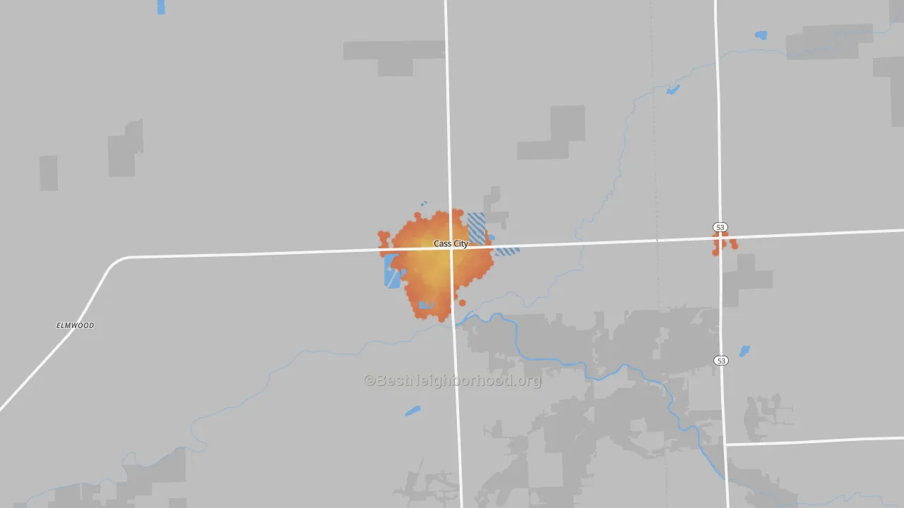 Bike Grade map of 48726, MI