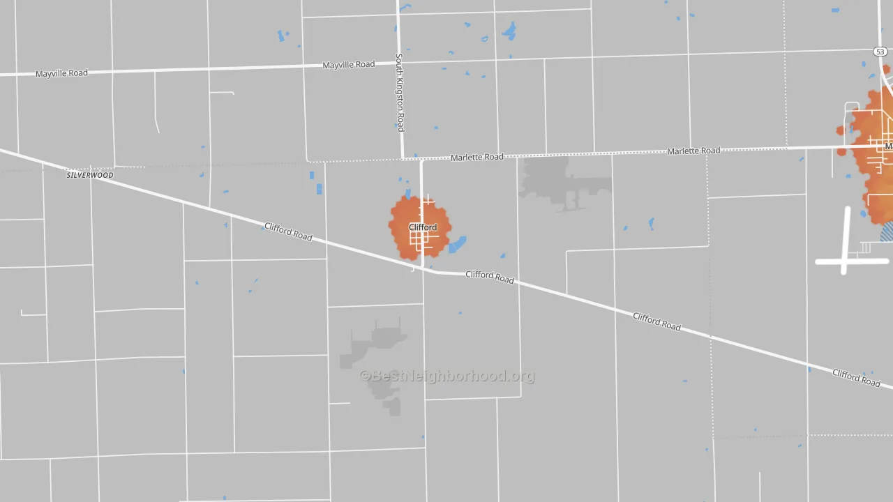 Bike Grade map of 48727, MI