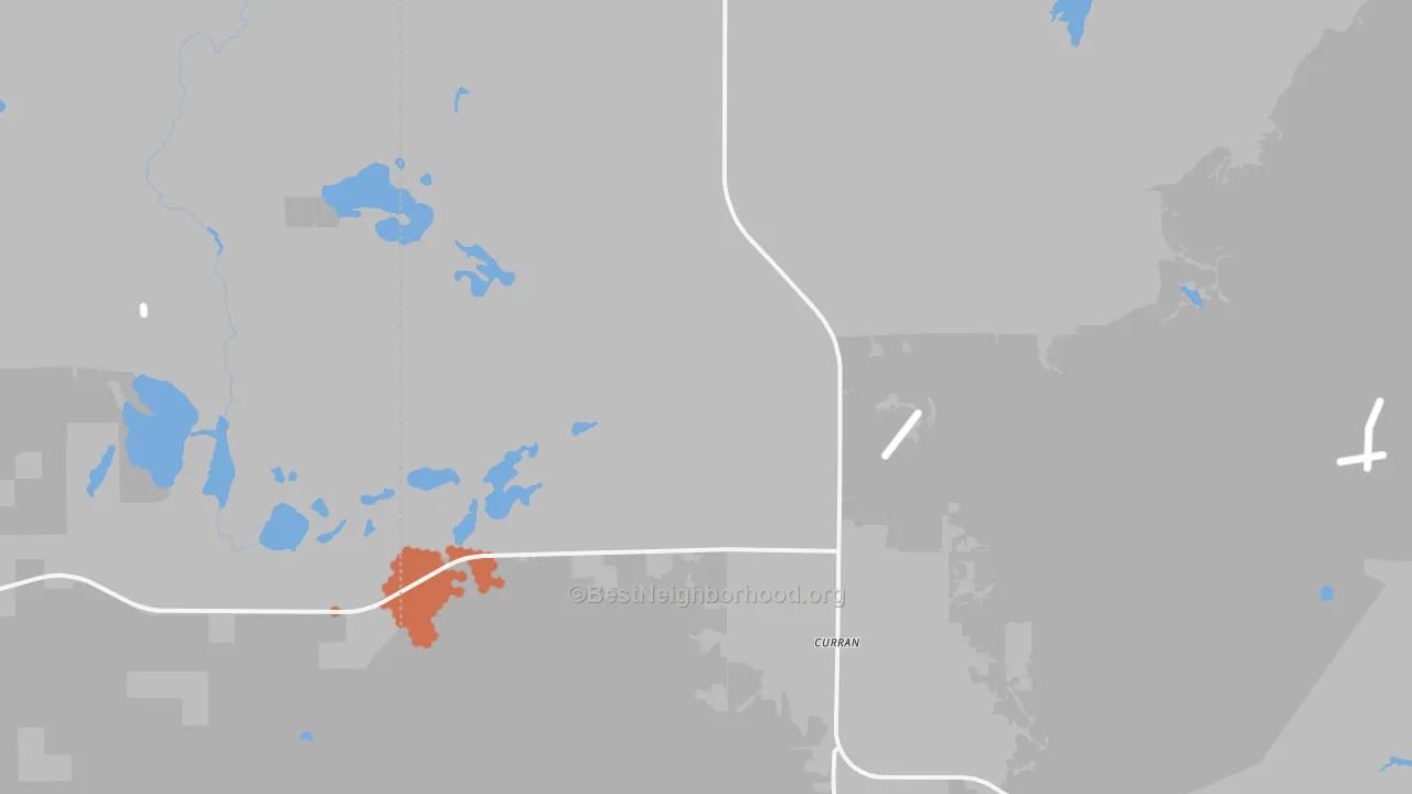 Bike Grade map of 48728, MI