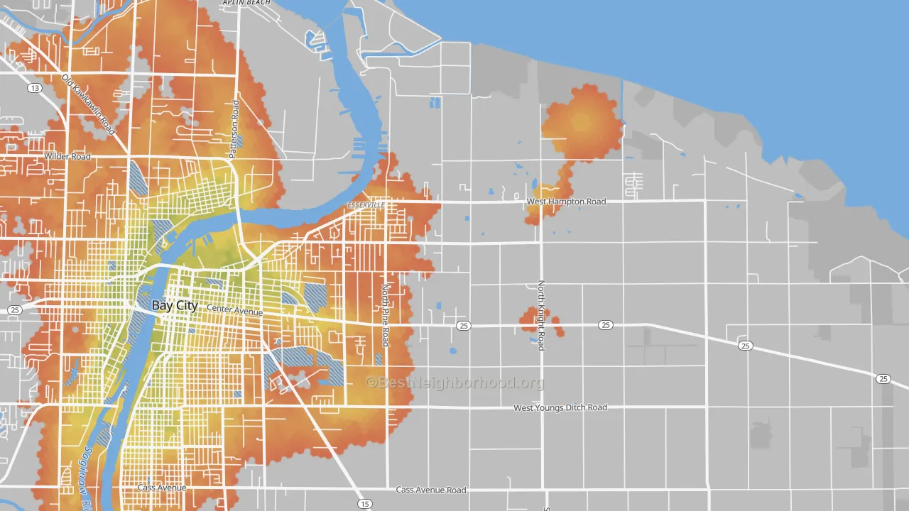 Bike Grade map of 48732, MI