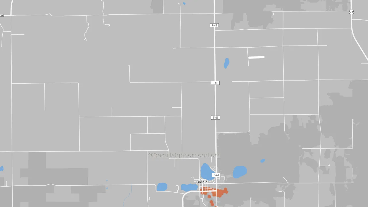 Bike Grade map of 48742, MI