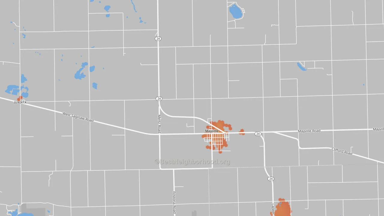 Bike Grade map of 48744, MI