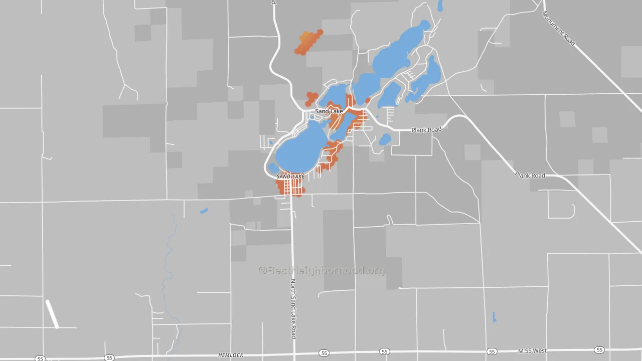 Bike Grade map of 48748, MI