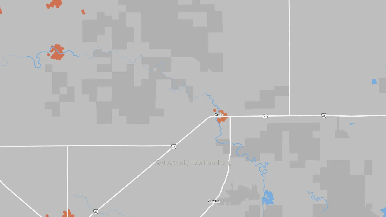 Bike Grade map of 48749, MI
