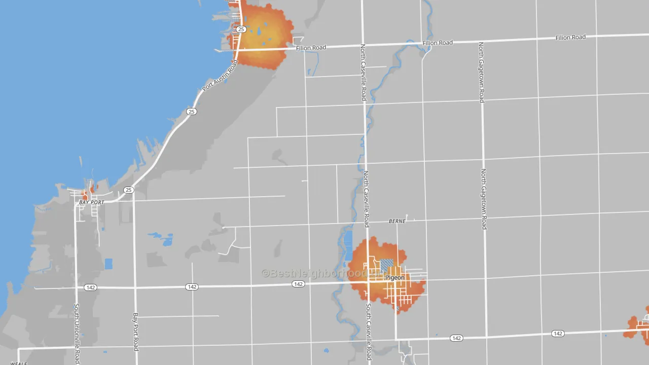 Bike Grade map of 48755, MI