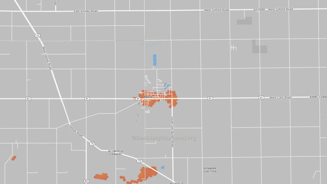 Bike Grade map of 48757, MI