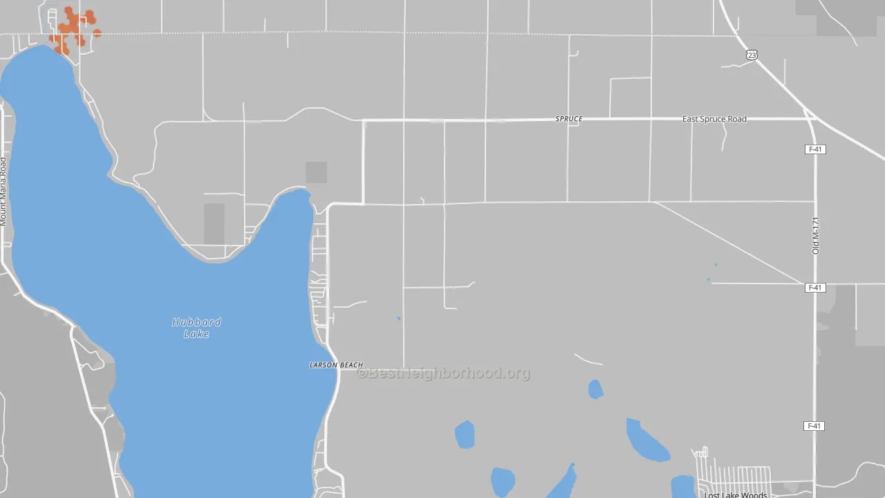 Bike Grade map of 48762, MI