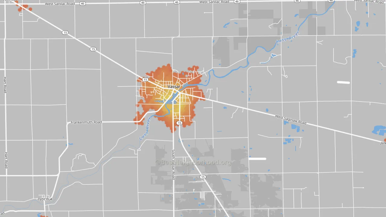 Bike Grade map of 48768, MI