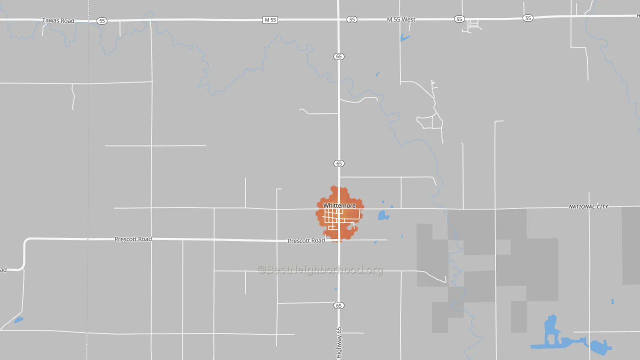 Bike Grade map of 48770, MI