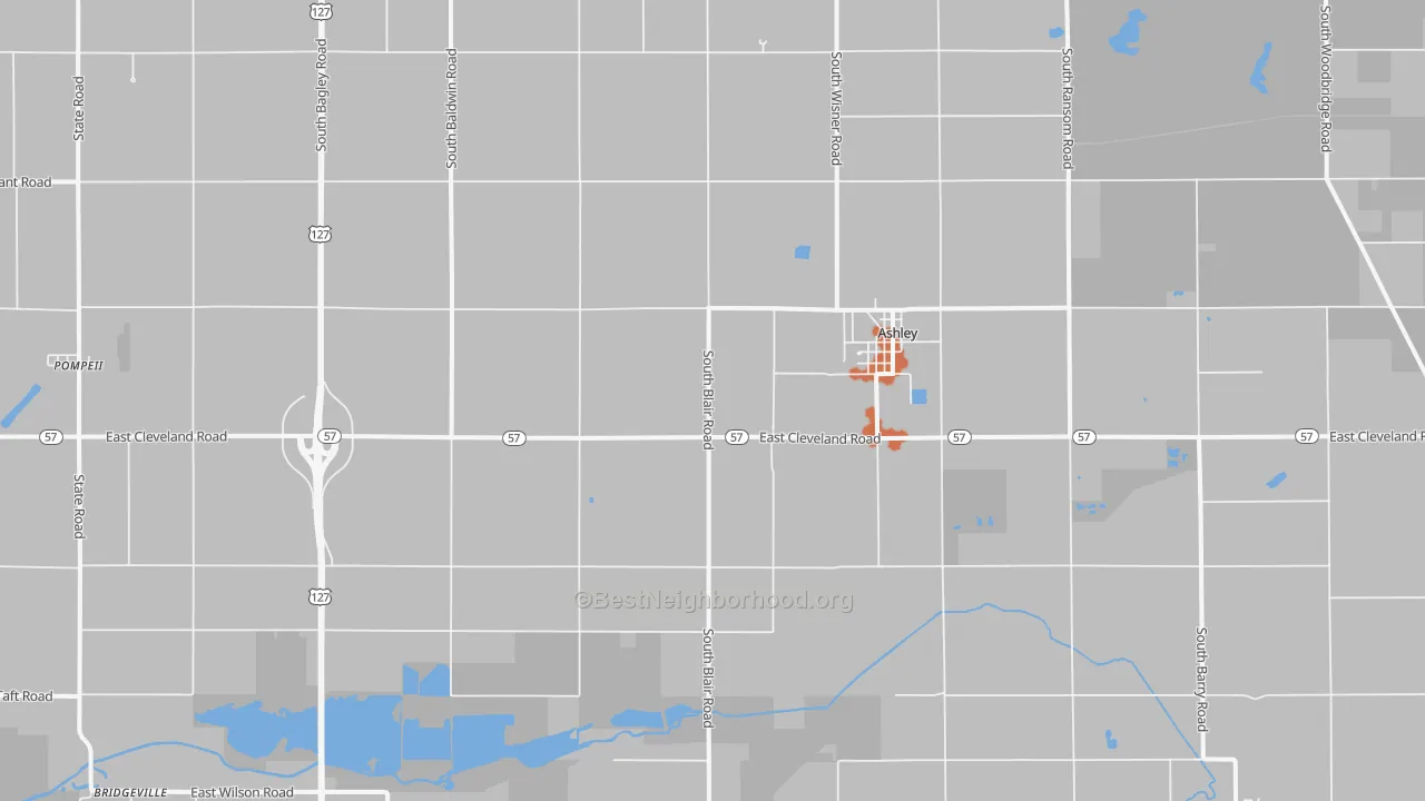 Bike Grade map of 48806, MI