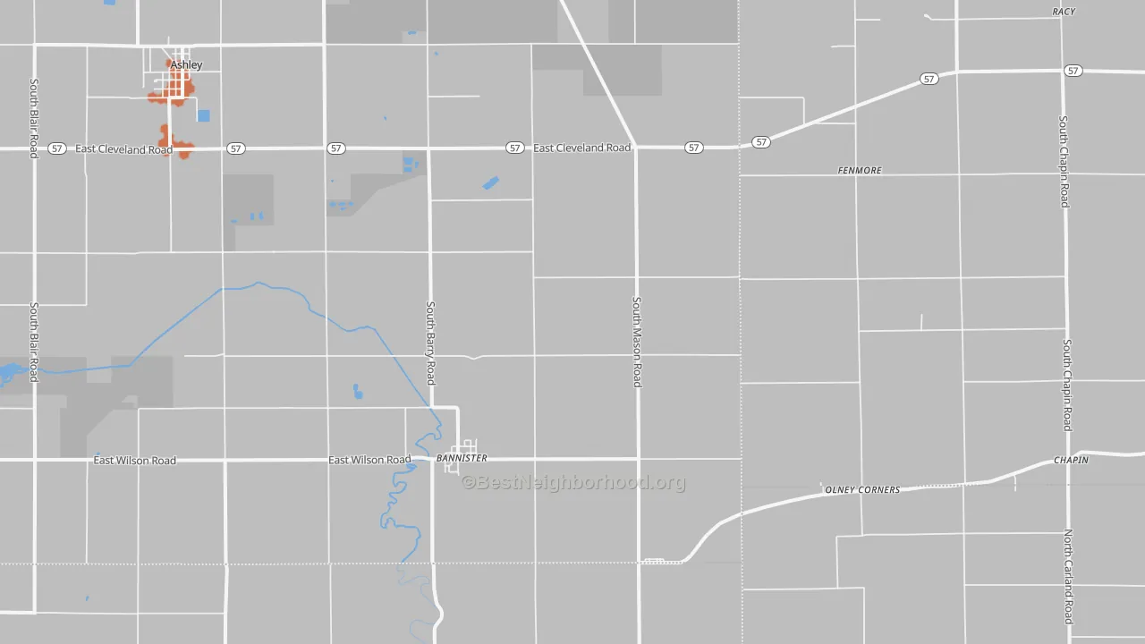 Bike Grade map of 48807, MI