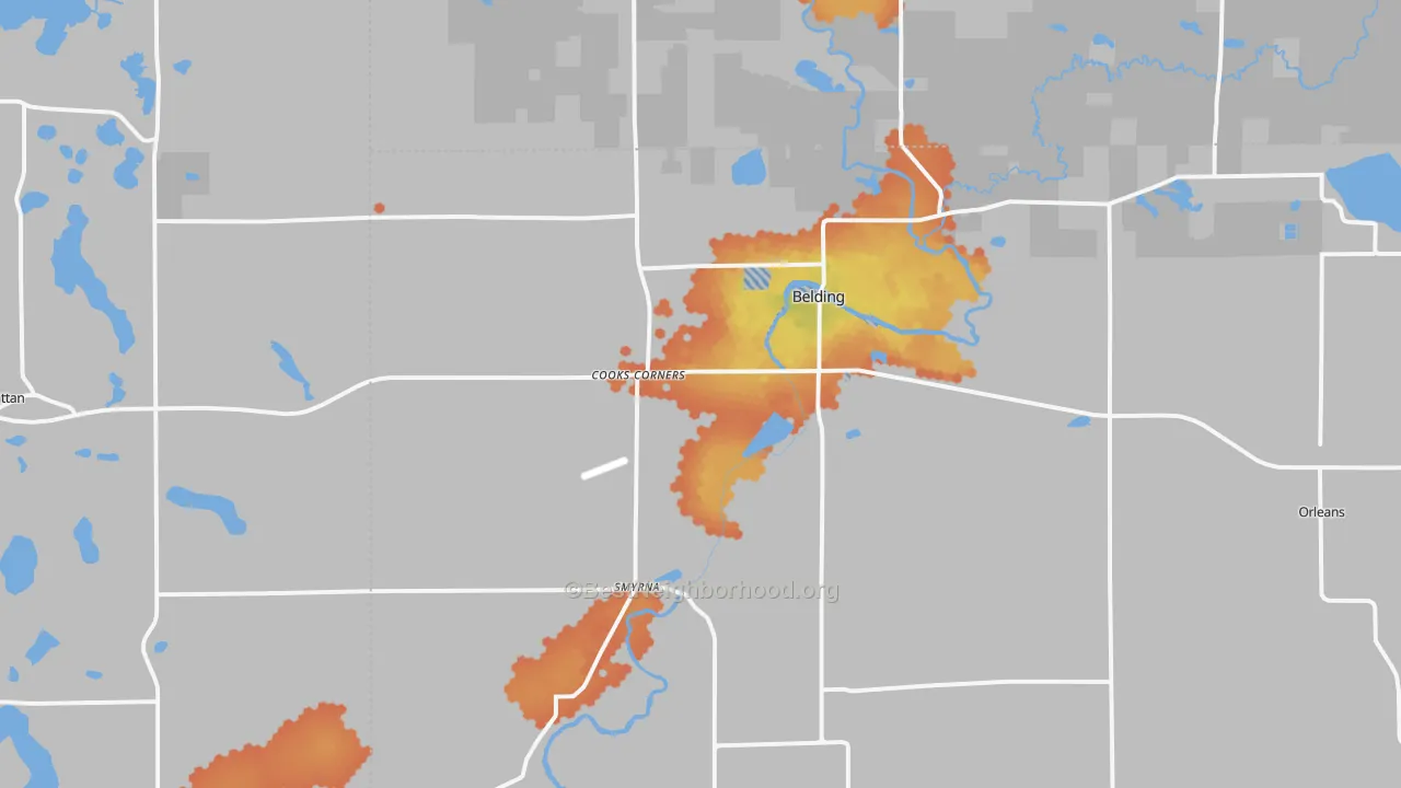 Bike Grade map of 48809, MI