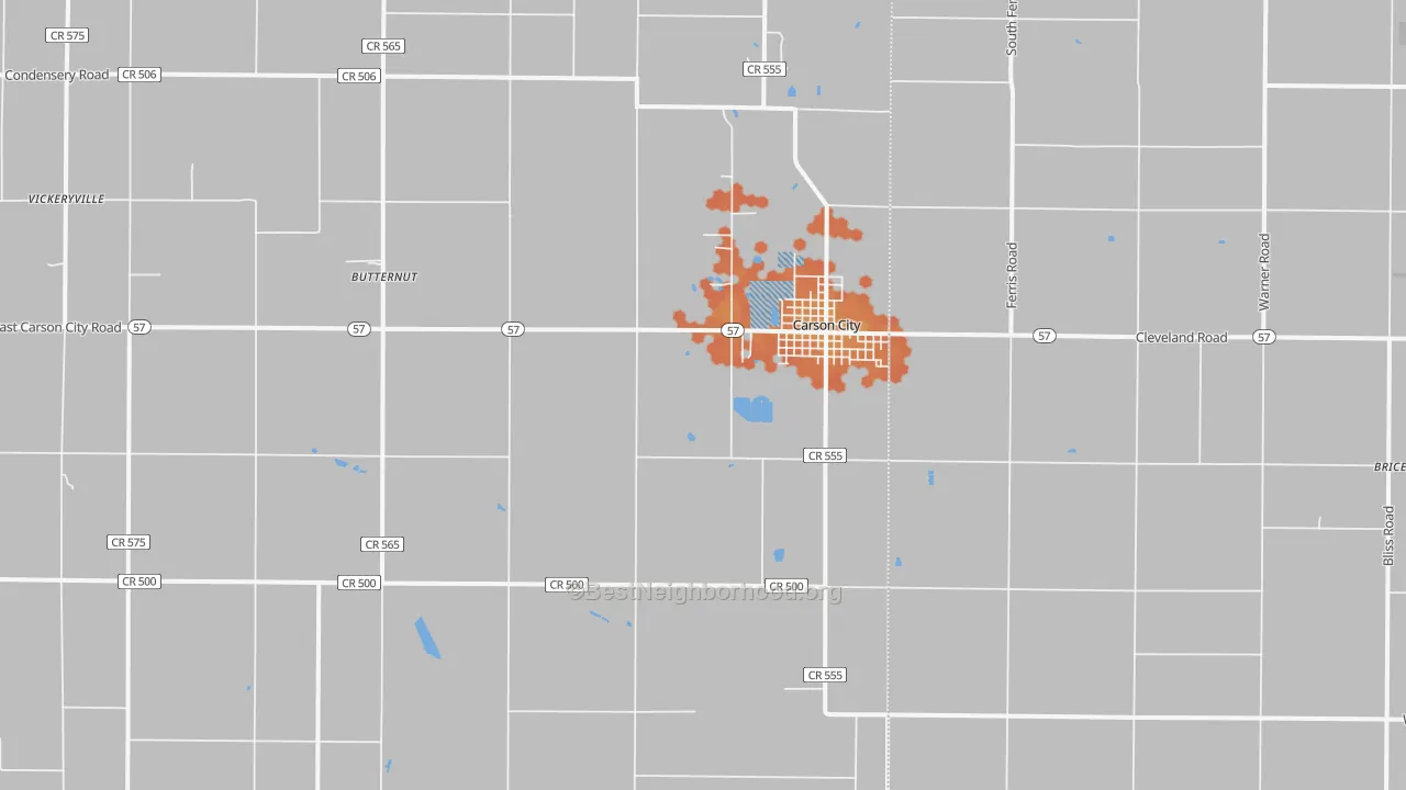 Bike Grade map of 48811, MI