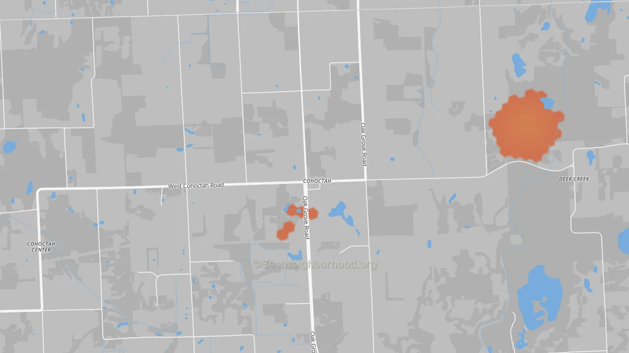 Bike Grade map of 48816, MI