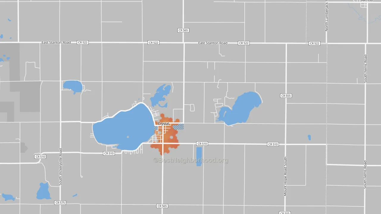 Bike Grade map of 48818, MI