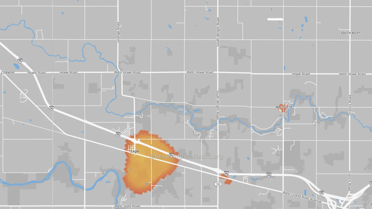 Bike Grade map of 48822, MI