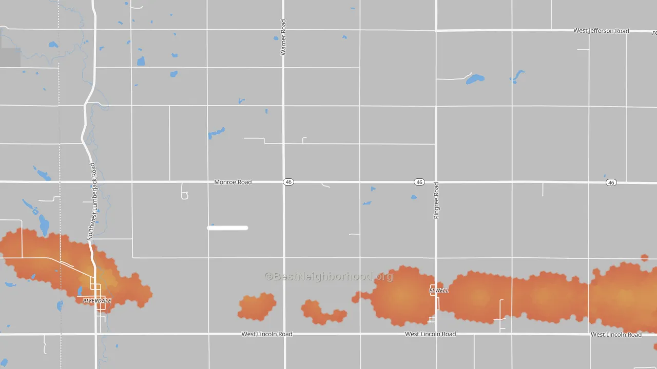 Bike Grade map of 48832, MI