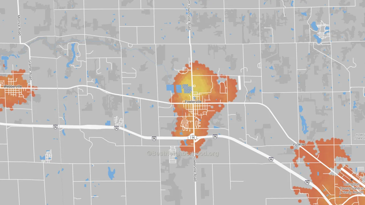 Bike Grade map of 48836, MI