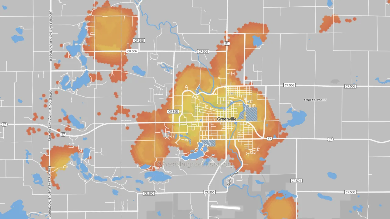 Bike Grade map of 48838, MI