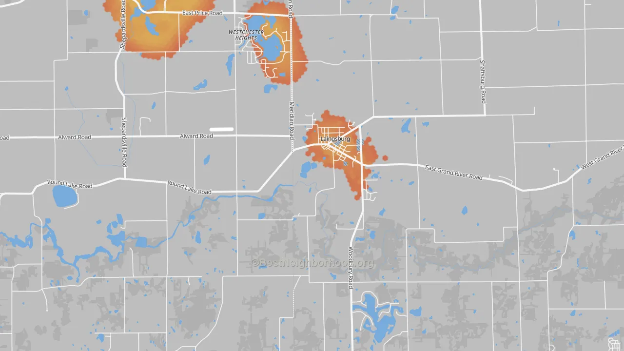 Bike Grade map of 48848, MI