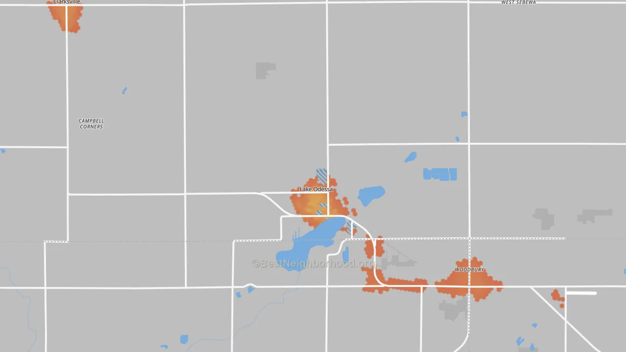 Bike Grade map of 48849, MI