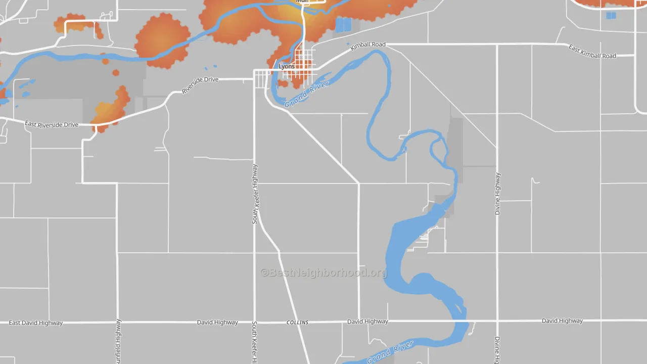 Bike Grade map of 48851, MI