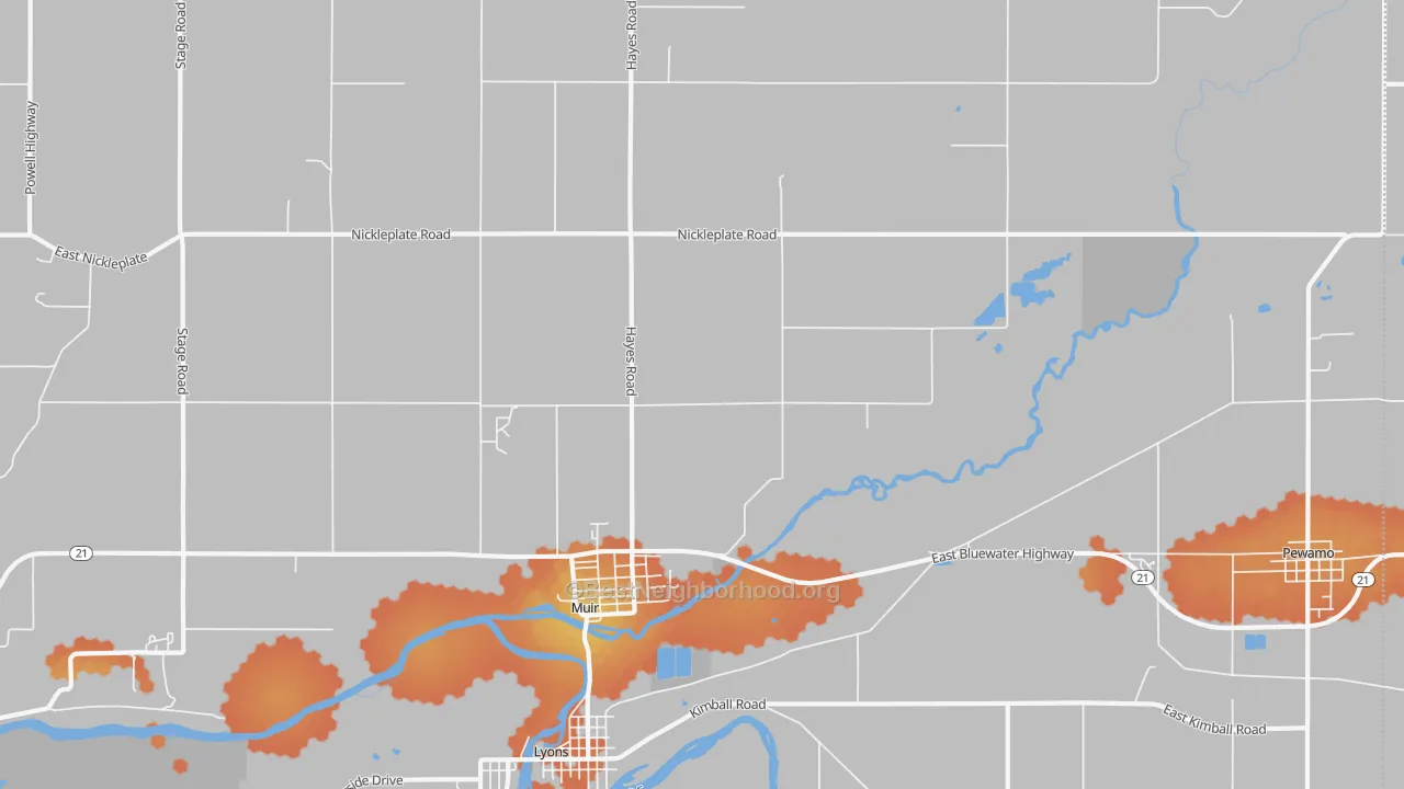 Bike Grade map of 48860, MI