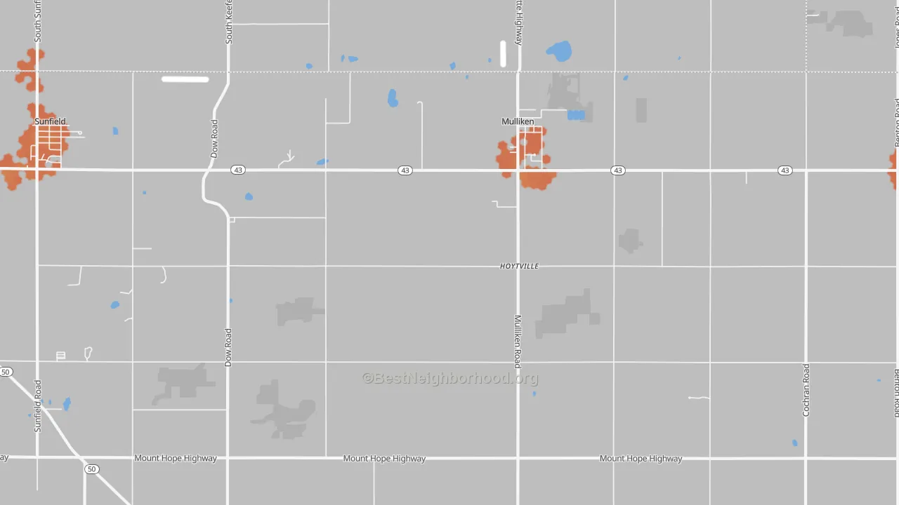 Bike Grade map of 48861, MI