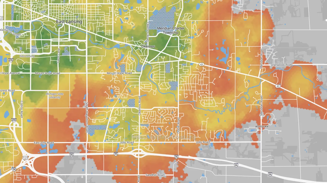 Bike Grade map of 48864, MI